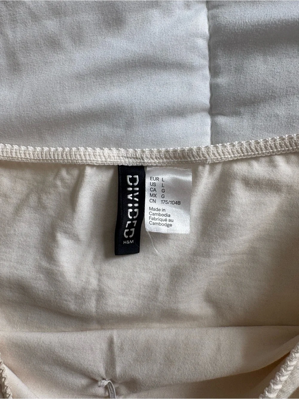 H&M Cream Strapless Ruched Tube Top